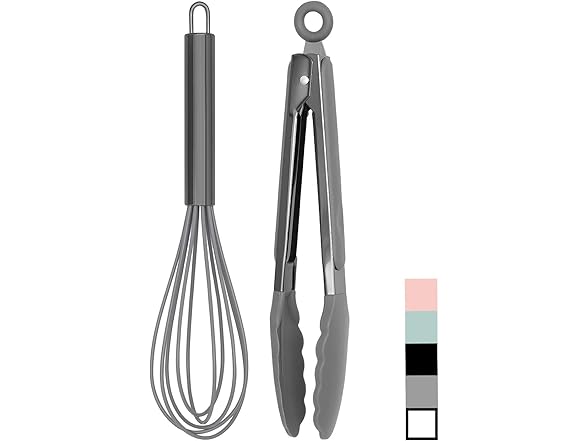 Stainless Steel Tongs & Whisk Set