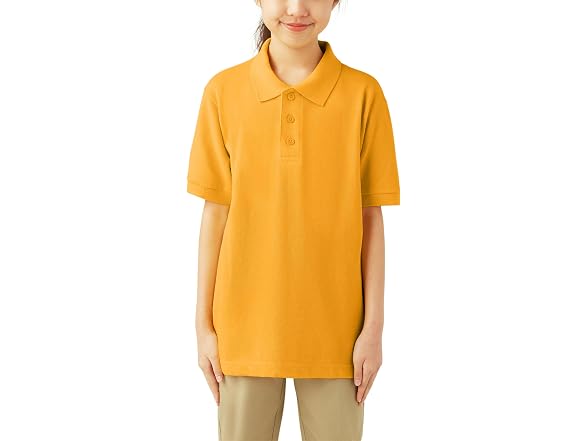 Dickies Boys (XXS) Short Sleeve Pique Polo Gold