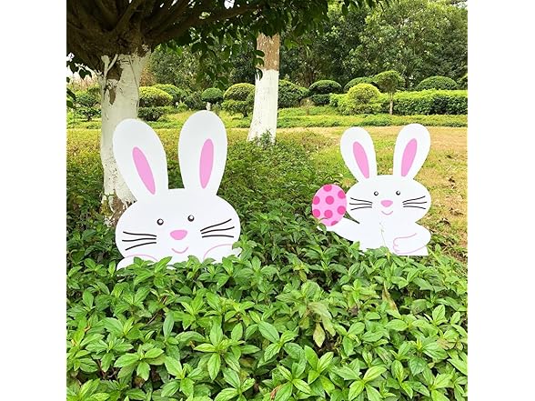 ALISSAR Large Easter Bunny Egg Signs