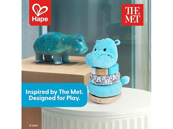 Hape x The Met William the Hippo Baby Stacke