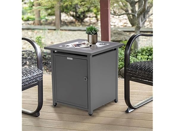 LeisureMod Walbrooke Modern Square Tank Holder Table