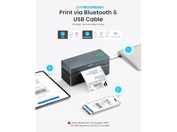 Bluetooth Thermal Shipping Label Printer