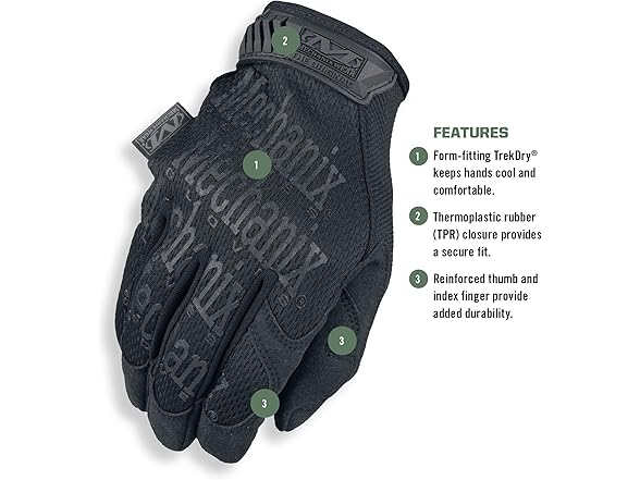 (3pr) Mechanix Wear TAA Original® Covert Gloves