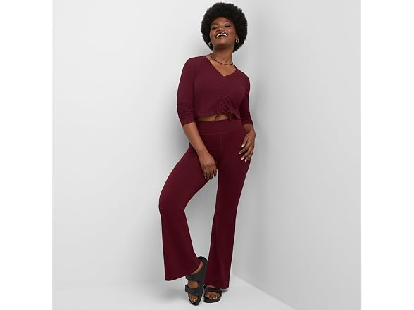 Hanes Women Originals Rib Shirred Crop Top