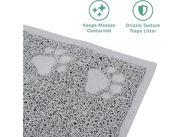 Kitty City Small Cat Litter Mat – 23.5”x13.75”, Gray - Gallery 4