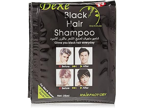 Dexe Black Hair Shampoo for Men and Wome