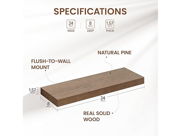 Walnut Floating Shelves 24"