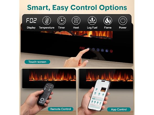 SereneLife Electric Fireplace Insert with Heater