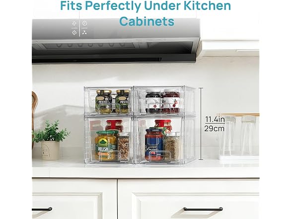 Vtopmart Stackable Storage Drawers, 4 Pack