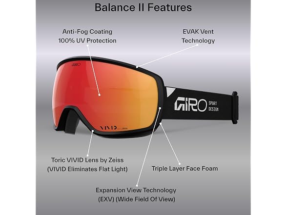 Giro Balance II Snow Goggle Stone Tan Rails - VIVID Rose Gold