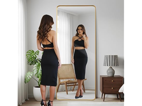 Anpark Full Length Gold Rectangle Mirror