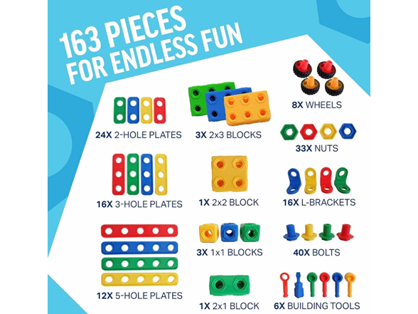 163 Piece Brickyard Building Blocks