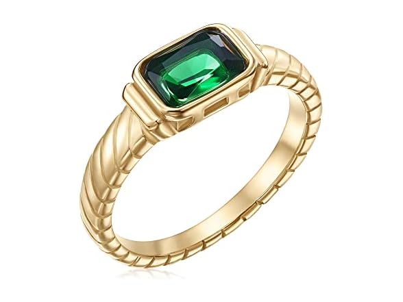 PALBOA Gold Emerald Ring - Size 9