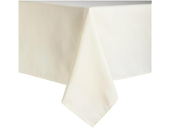 Ivory Polyester Rectangle Tablecloth - 60" x 102"