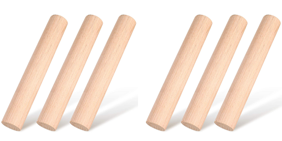 6 Pack Small Cylinder Wooden Rolling Pin  - Gallery 5