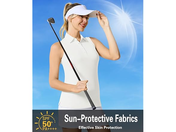 Casei Women (M) Sleeveless Golf Polo Shirt Dry Top