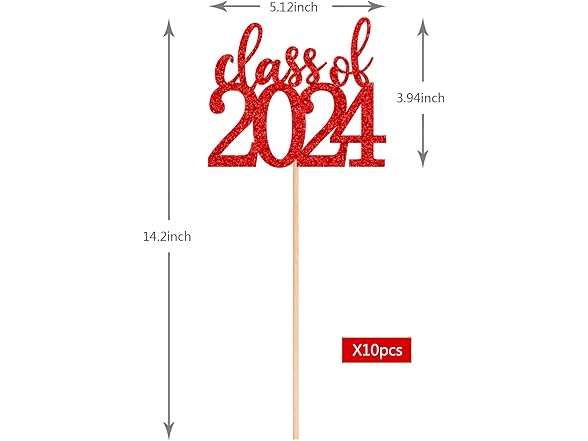 ALISSAR 10 Pack Double Sided Red Class