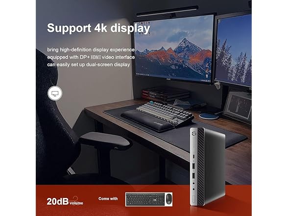 HP EliteDesk 800 G4 Mini PC w 24" Monitor