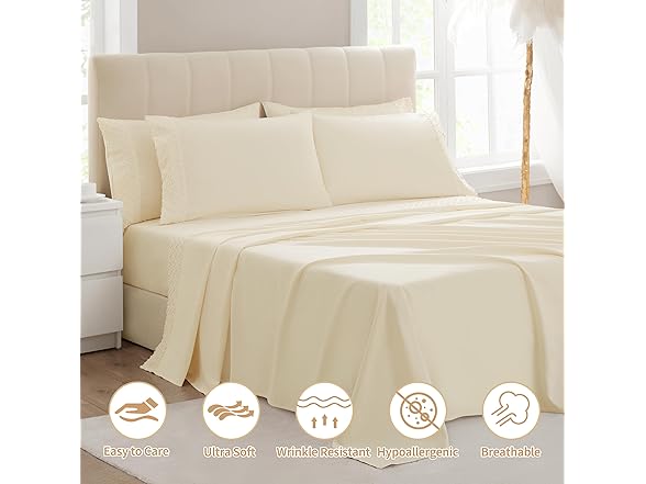 KKN Queen Sheets Set-6 Piece Bedding