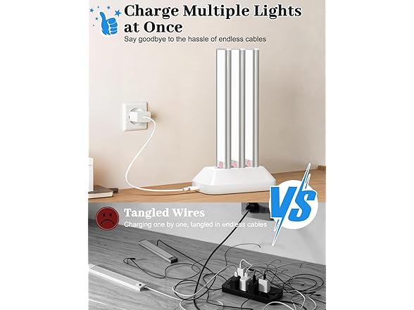 VerRon 12in Under Cabinet Lights w Charging Station