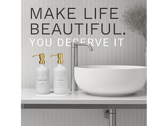 Mega Handles Glass Soap Dispenser Set