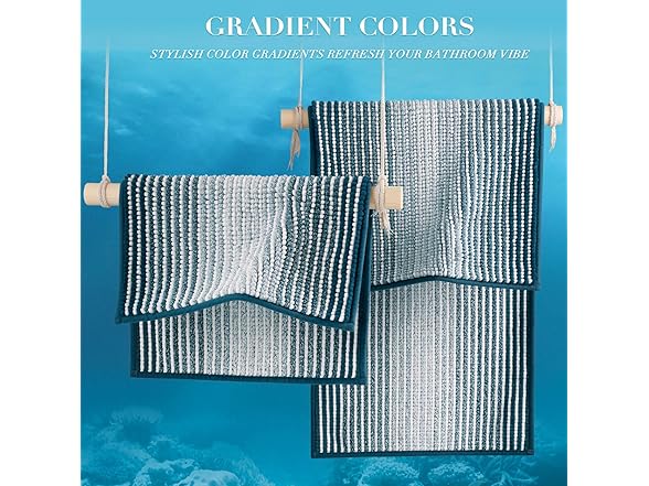 BSICPRO 2 Piece Chenille Bath Mat Set