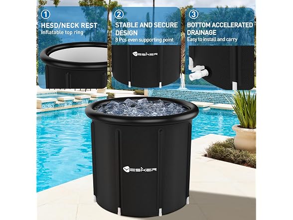 Yesker 126 Gal Ice Bath Tub with Air Ring
