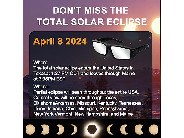 QONBINK QONBINK Solar Eclipse Glasses NASA Appr