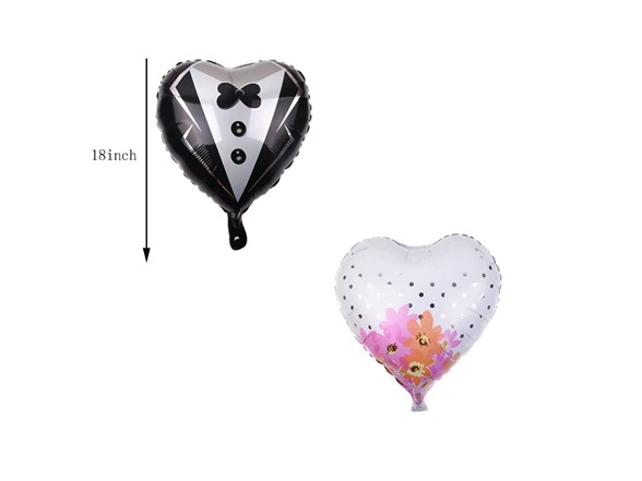 UY 5PCS Giant Bride Groom Foil Balloons
