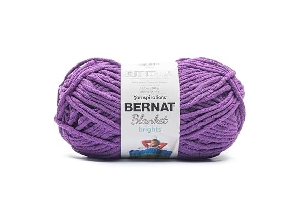 Bernat Blanket Bright Yarn, Pow Purple