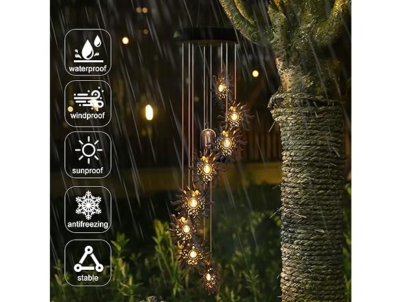 sun wind chimes bronze