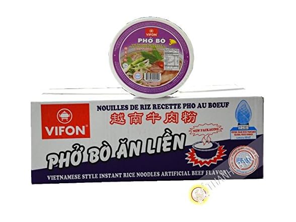 VIFON Vietnam soup pho beef, bowl, box, 12 x 70 g