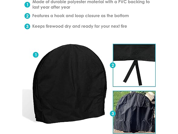 Sunnydaze Firewood Log Hoop Cover - Choose Size