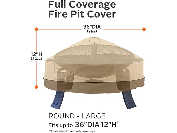 Classic Accessories Veranda Full Coverage Fire Pit Cover