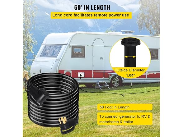 50Ft 50 Amp RV Extension Cord Durable Premium