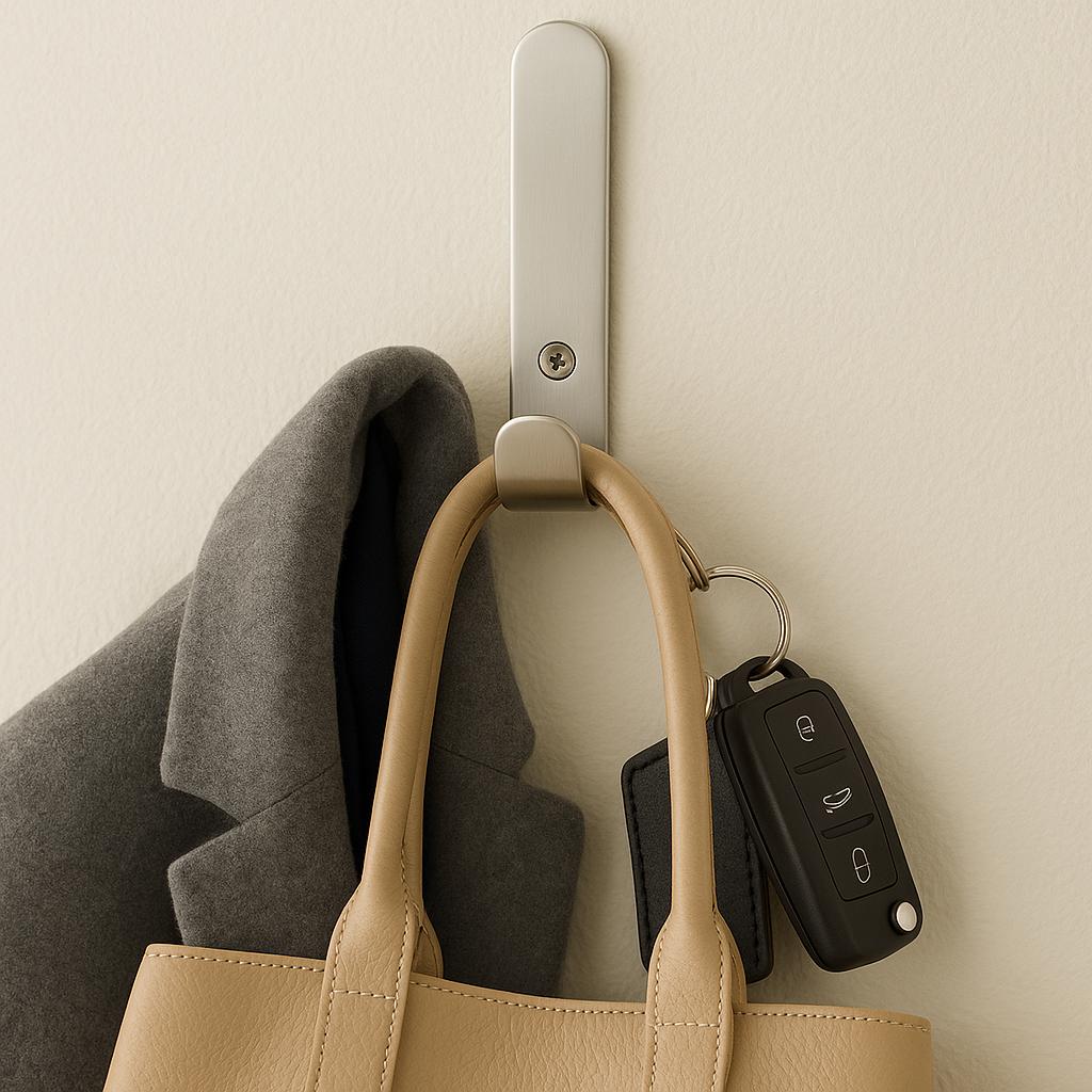Wall Mounted Wood & Metal Hook Coat Rack - Gallery 24