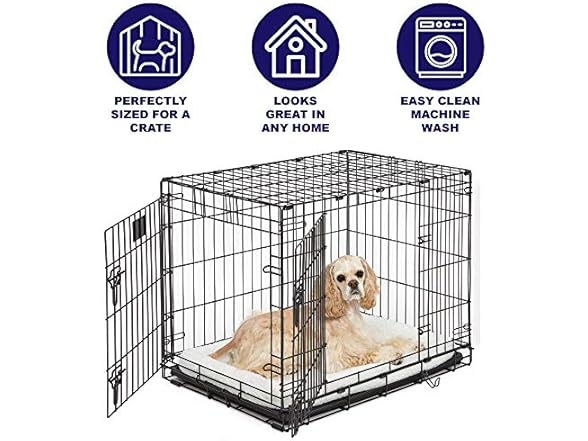 MidWest Homes for Pets 24L-Inch White Fleece Dog Bed