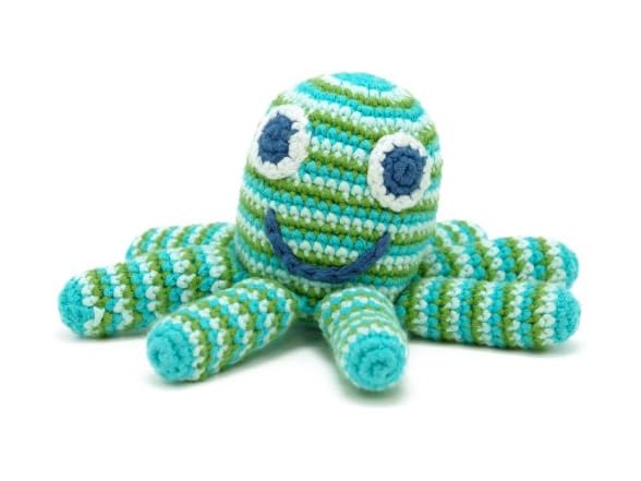 Gigamic PEBBLE Green Octopus Rattle, 1