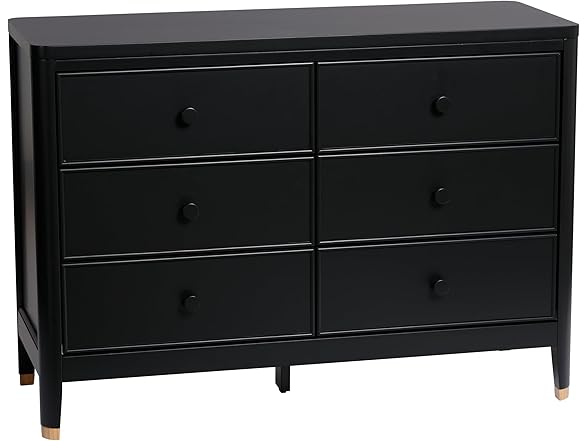 Little Seeds Aster 6-Drawer Dresser, Black