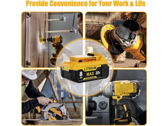 Simple Plus+ 20V 8.0Ah Replacement Battery for DEWALT
