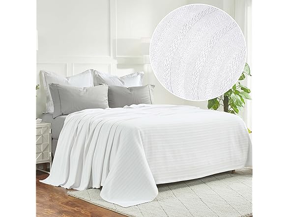 Superior Clara Cotton Blanket White