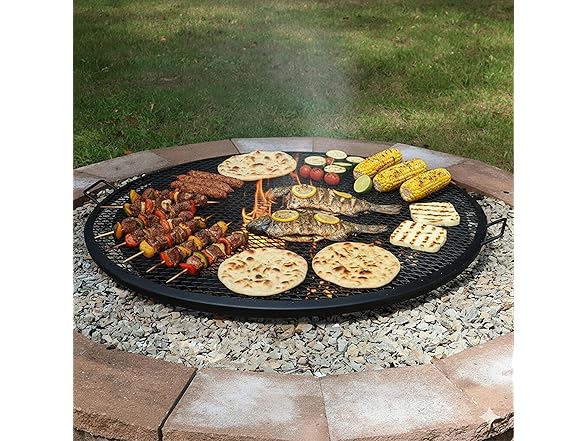 Sunnydaze X-Marks Outdoor Fire Pit Grill Grate for Cooking 37.5-Inch