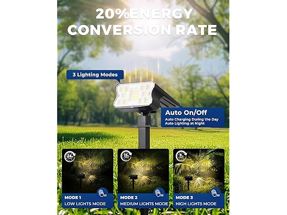 HGGH Solar Lights Outdoor Waterproof IP67, 60 LED 4Pk