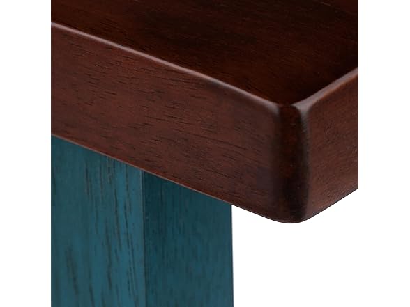 Winsome Satori Saddle Seat 29In Bar Stool Rustic Teal and Walnut
