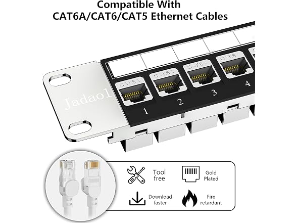 Jadaol [UL Listed] 24 Port Patch Panel