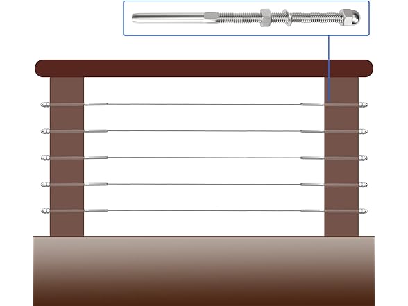 BLIKA 30 Pack 6" Long 1/8" Swage Threaded Stud