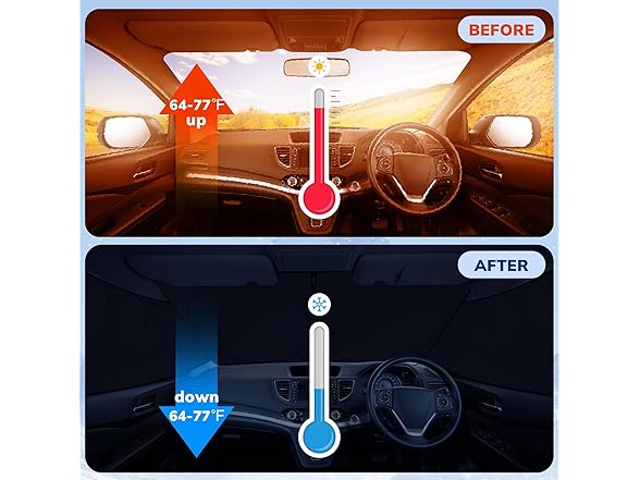 TOPASHDE Windshield Sun Shade-Car Window Shades &