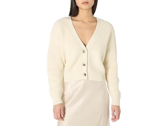 The Drop Women Sari Cropped Button-front Cardigan - Gallery 14