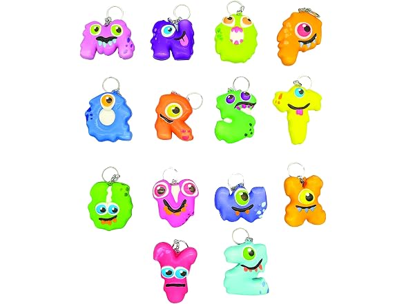 Squishy Alpha Monster Keychain Buddies (Pack of 26)
