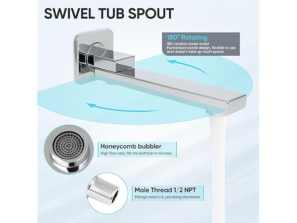 Dollate 10" Bathroom 3-Function Shower Faucet Set
